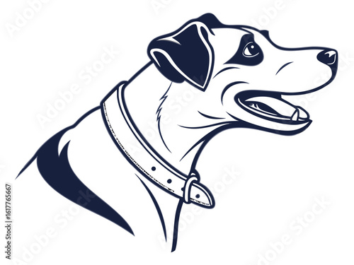 Friendly Dalmatian Dog Illustration with Red Collar