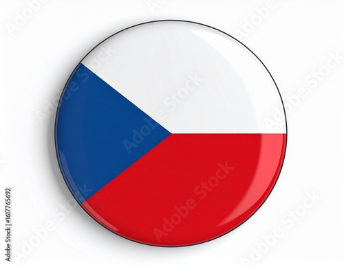 Czech Republic Flag Button on White Background Free Download Czech Republic Flag Button on White Background - GFXLoad