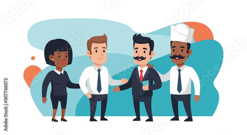 Diverse Business Team Collaboration: Illustration for Website or Brochure
