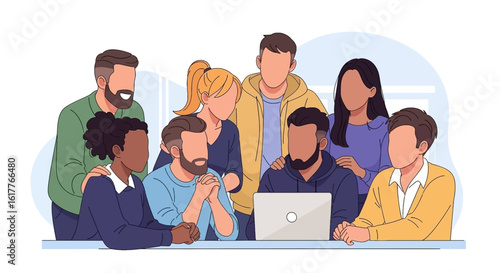 Diverse team collaborating on a project, perfect for website banners or presentations.