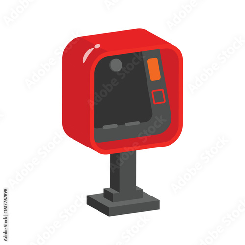 A trendy 2d style icon of newspaper vending machine