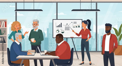 Diverse business team collaborating on a project, perfect for website banners or presentations.