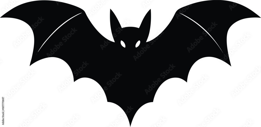 Naklejka premium Bat Silhouette Solid Black