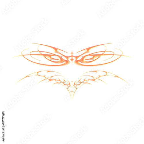 Ethnic Tribal ornamental pattern. transparent background. Y2k 3D
