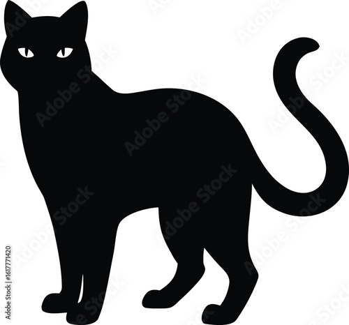 Cat Silhouette Solid Black