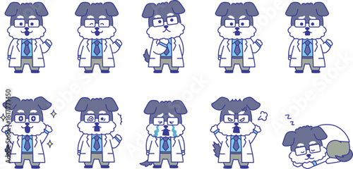 犬のお医者さん(獣医師)イラストセット