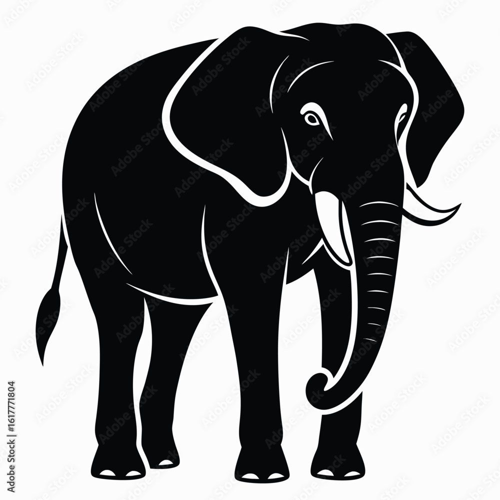 Fototapeta premium Clean Elephant Silhouette