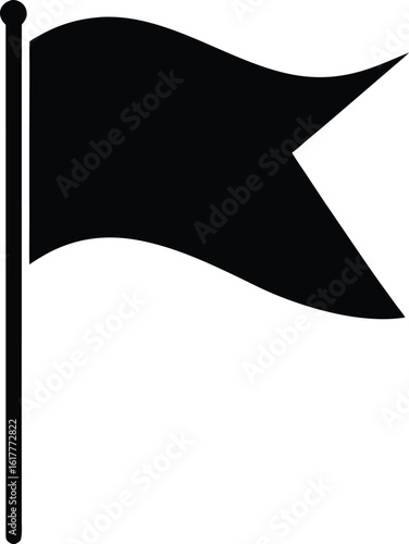 Flag Silhouette Solid Black