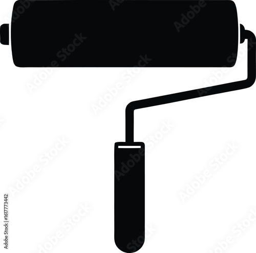 Paint Roller Silhouette Solid Black