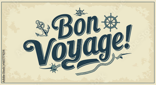 Vector Vintage Nautical SVG Illustration with Ship Wheel Anchors and Sea Creatures in Retro Flat Style