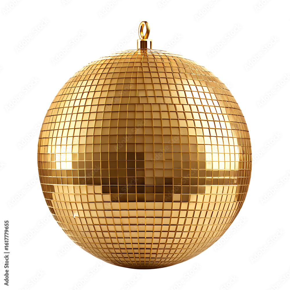 Obraz premium Golden mirrored sphere isolated on a transparent background