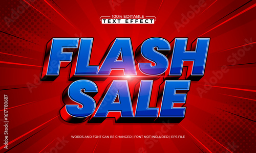 flash sale editable text effect with a promo and discount text style