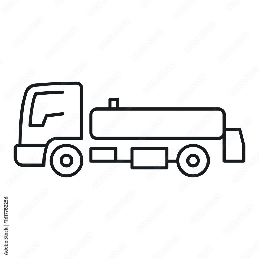 Icon of a tanker truck designed to transport fuel or liquid materials in modern industrial conditions Icon of a tanker truck designed to transport fuel or liquid materials in modern industrial conditions