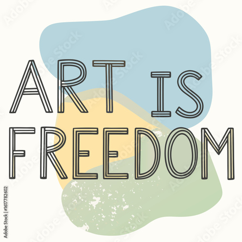Art is Freedom logo with watercolor background