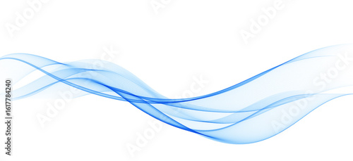 Abstract Background, Transparent Waved Lines. Soft Blue Smoke Wave BG. Colorful Gradient Flowing Wavy Lines. Vector illustration.