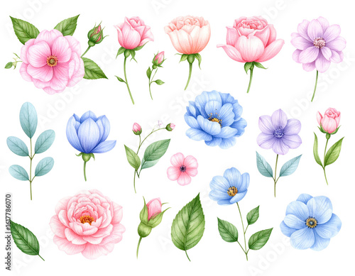 Seamless pattern with beautiful pink tulip flowers and green leaves, a perfect floral design for spring decoration