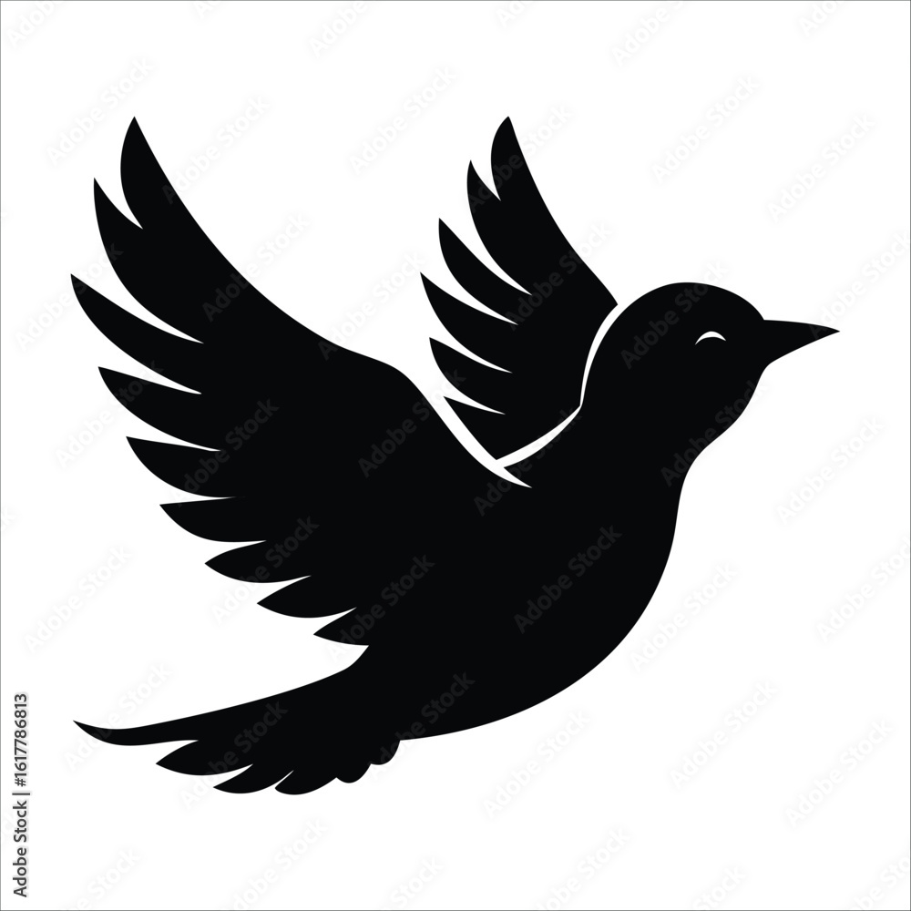 Fototapeta premium bird silhouette illustration isolated on white background 