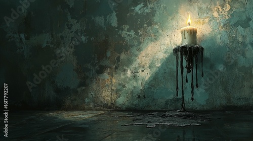 Wallpaper Mural Melted Candle, Dark Room Torontodigital.ca