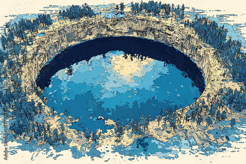 Sapphire Sinkhole Lakes isolated