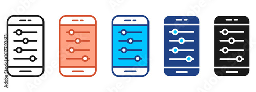Smartphone Icon Set Multiple Style Collection