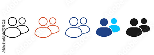 Friends Icon Set Multiple Style Collection