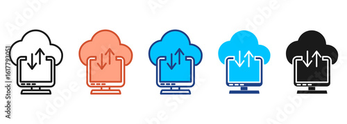 Cloud Storage Icon Set Multiple Style Collection