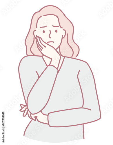 A contemplative woman with a deep, pensive expression, symbolizing deep reflection and introspection