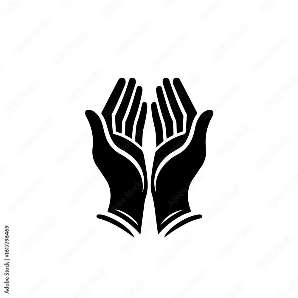 Obraz premium praying hands silhouette , praying hands vector