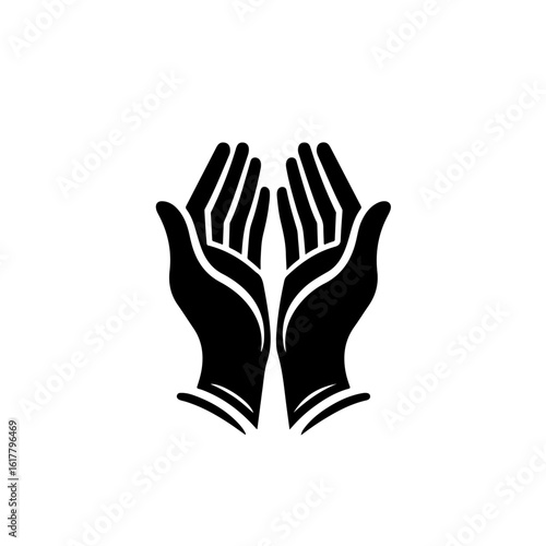 praying hands silhouette , praying hands vector