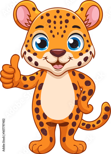 Cartoon Leopard Giving Thumbs Up