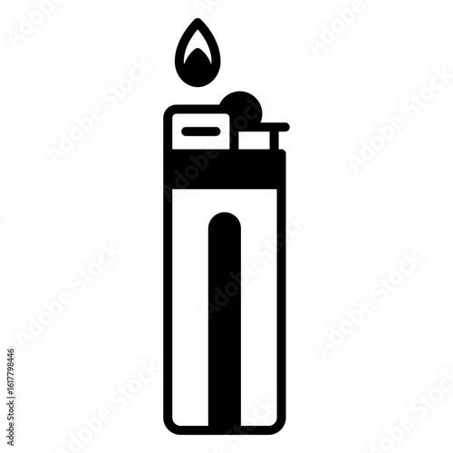 Lighter Icon with Flame