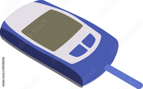 Blue and white blood glucose meter