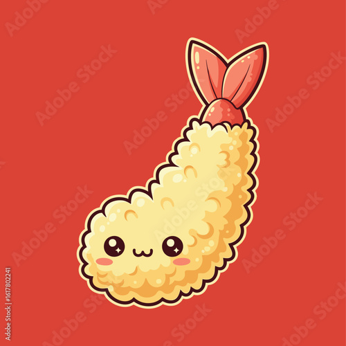 A cute lovely tempura cartoon illustration