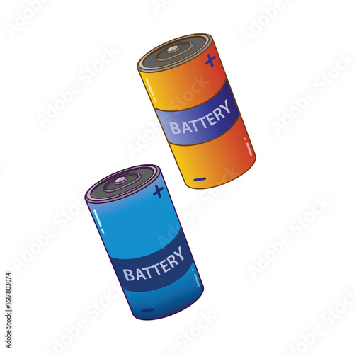 Alkaline battery vector illustration isolated on white background. vector of battery icon on white background, symbolizing electric power