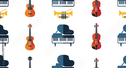 Seamless Vector Pattern of Musical Instruments