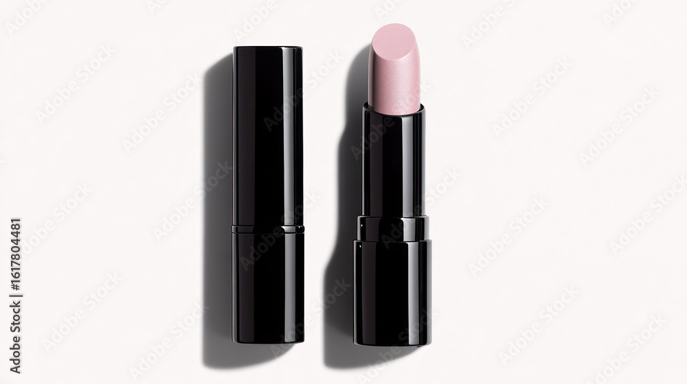 Obraz premium Two light-pink lipsticks in black tubes
