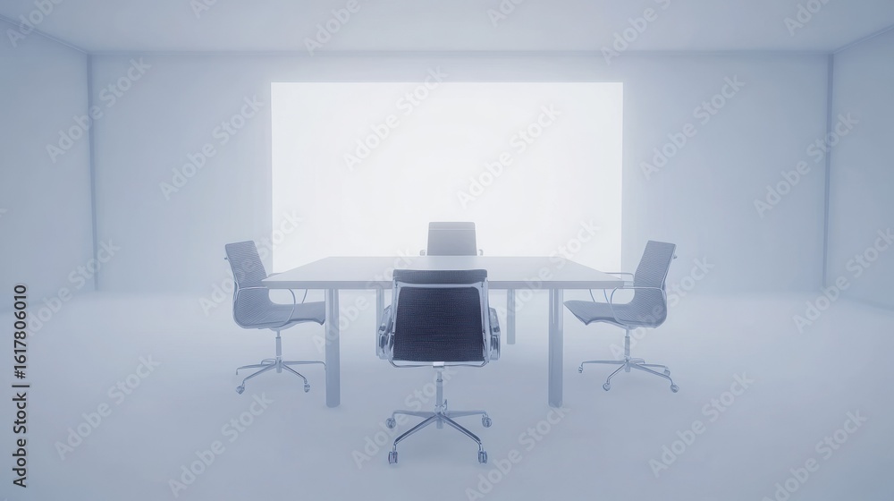 Fototapeta premium Empty light-gray meeting room