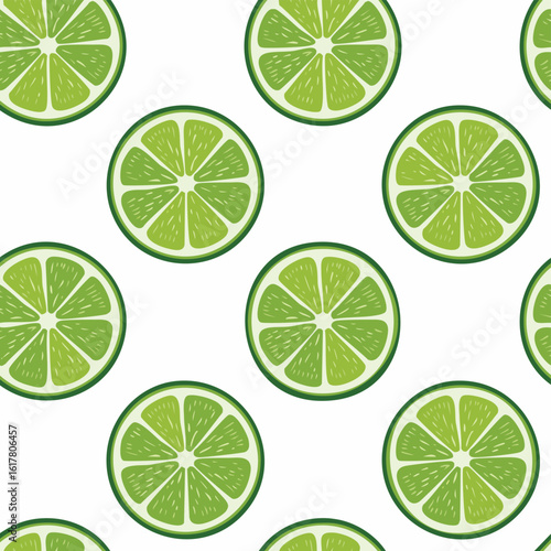 lime slices isolated on white