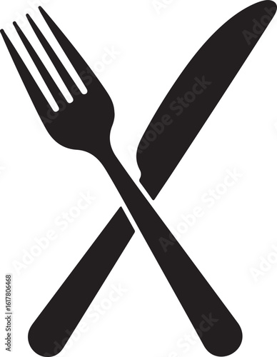 Knife, fork. Sign. Vector