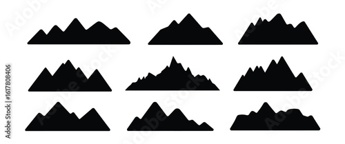 Black mountain silhouettes mountains peaks