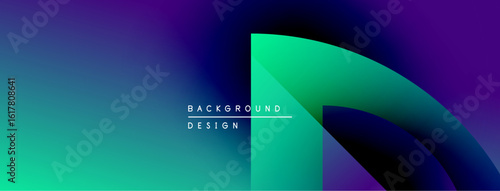 Abstract gradient background. Vivid turquoise, purple hues blend smoothly. Text reads background design centered within shape. Modern, clean aesthetic.