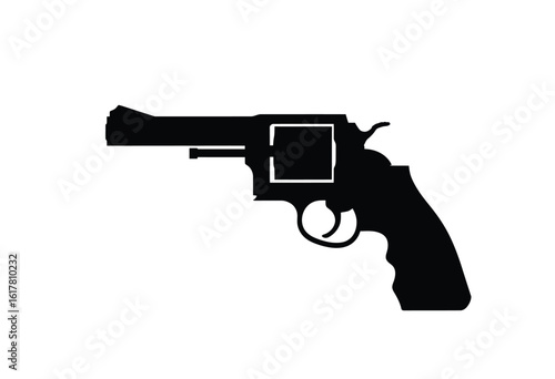 Black silhouette of a revolver gun weapon