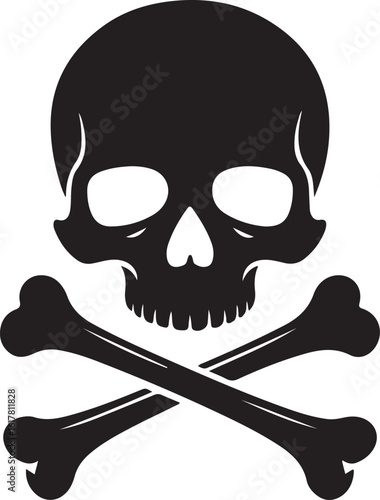 Skull and Crossbones Icon on White Background. Vector