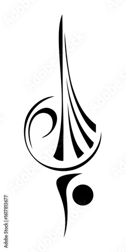 decorative abstract element with geometric ornament; logo, symbol