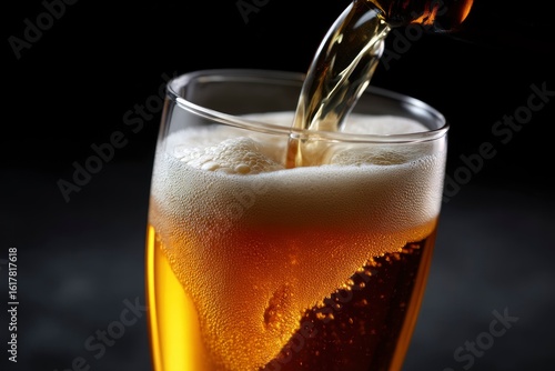 Wallpaper Mural Beer being poured into a glass creating foam Torontodigital.ca