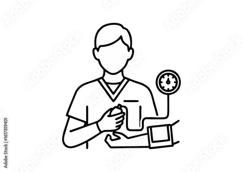 healthcare professional monitoring a patient's blood pressure 