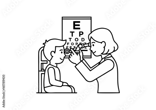 eye examination of a child by an optometrist 