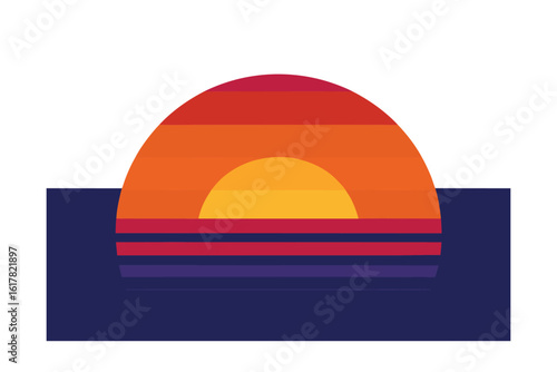 minimal sunset scene deep hues