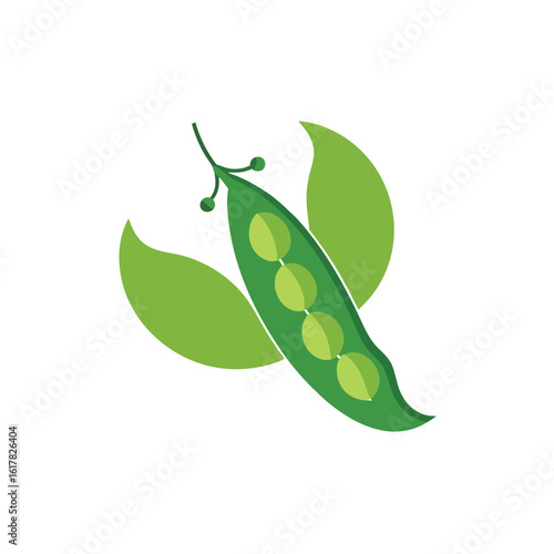 flat style peas in pods and loose peas
