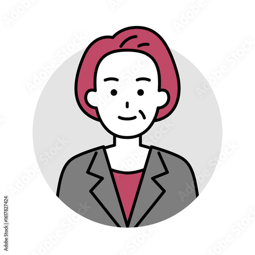 中年のスーツの女性のアイコン（ノーマル）